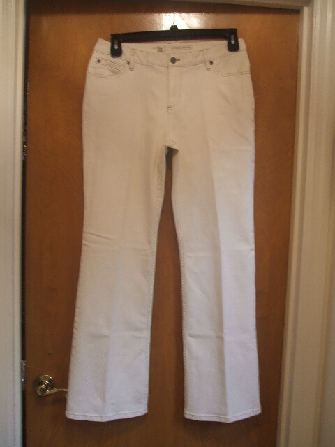 J Jill Eggshell Authentic Fit Sits Below Waist Pants Jeans Sz 10 NWT $79 Wide