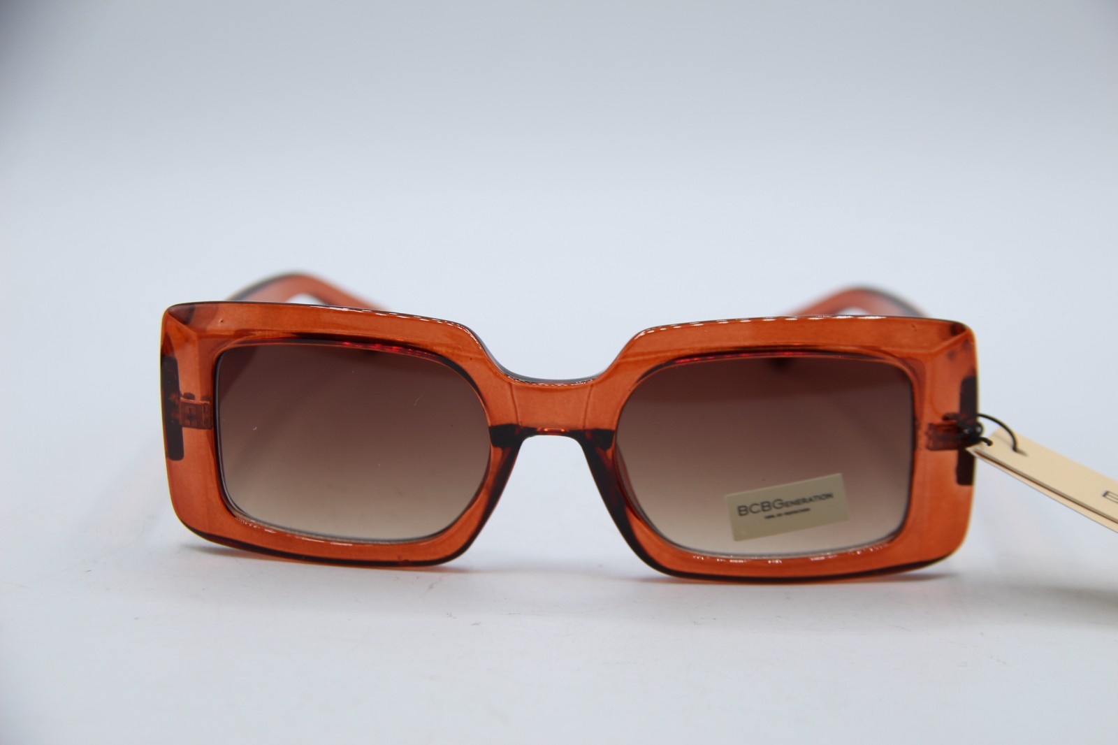 NEW BCBGENERATION BG1048 225 CLEAR BROWN GRADIENT AUTHENTIC SUNGLASSES 51-21