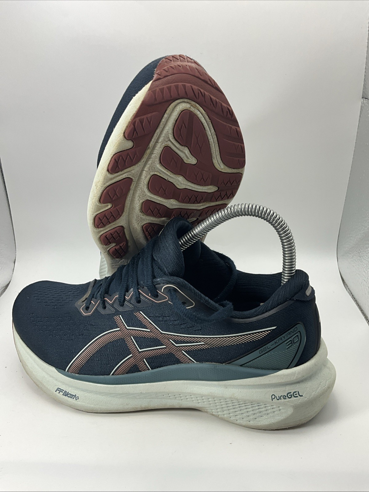 ASICS Gel-Kayano 30 Womens Sz 7 Running Shoes Navy Rose Gold 1012B357