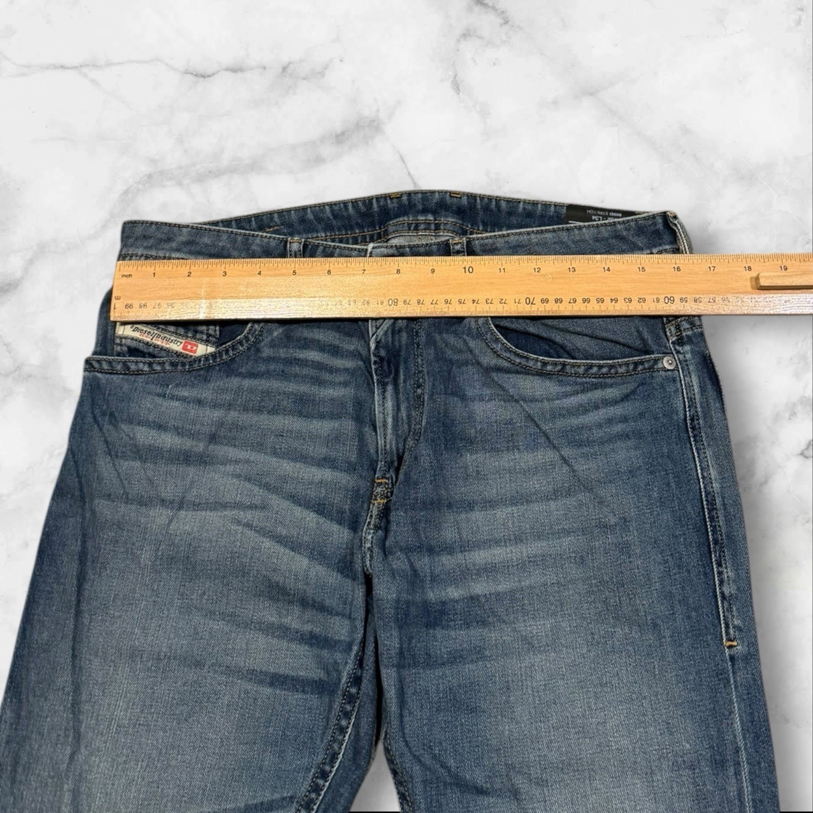 Mens Denim Blue Diesel Industry Thommer Slim Fit Jeans – Size 32L (W32 L34) R228