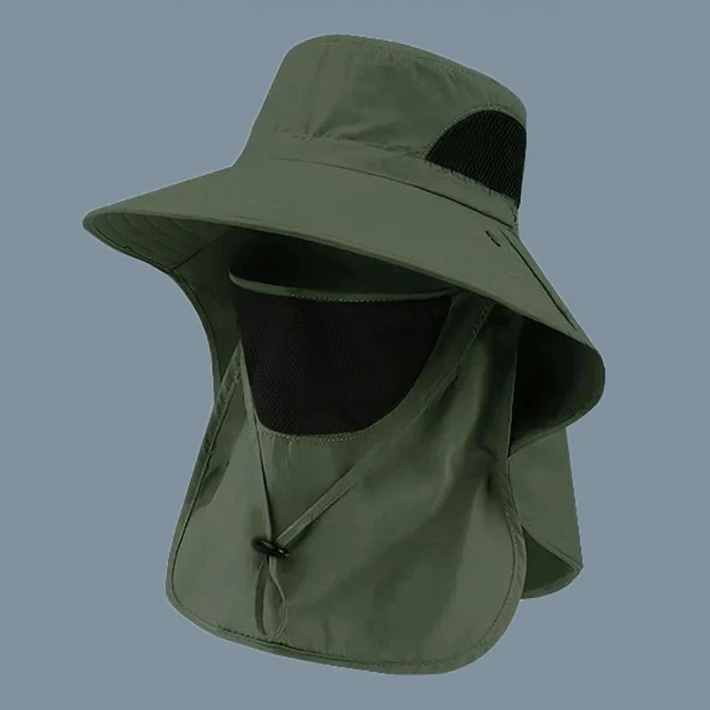 Wide Brim Sun Hat UV Protection Bucket Cap For Hiking Camping Fishing Safari Men