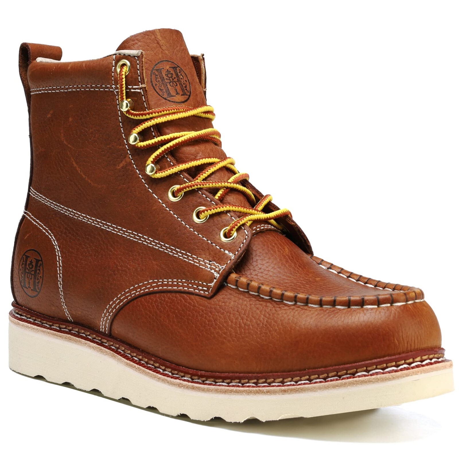 Soft Toe Mens Work Boots Leather Slip Resistant Durable Breathable Stylish Boots