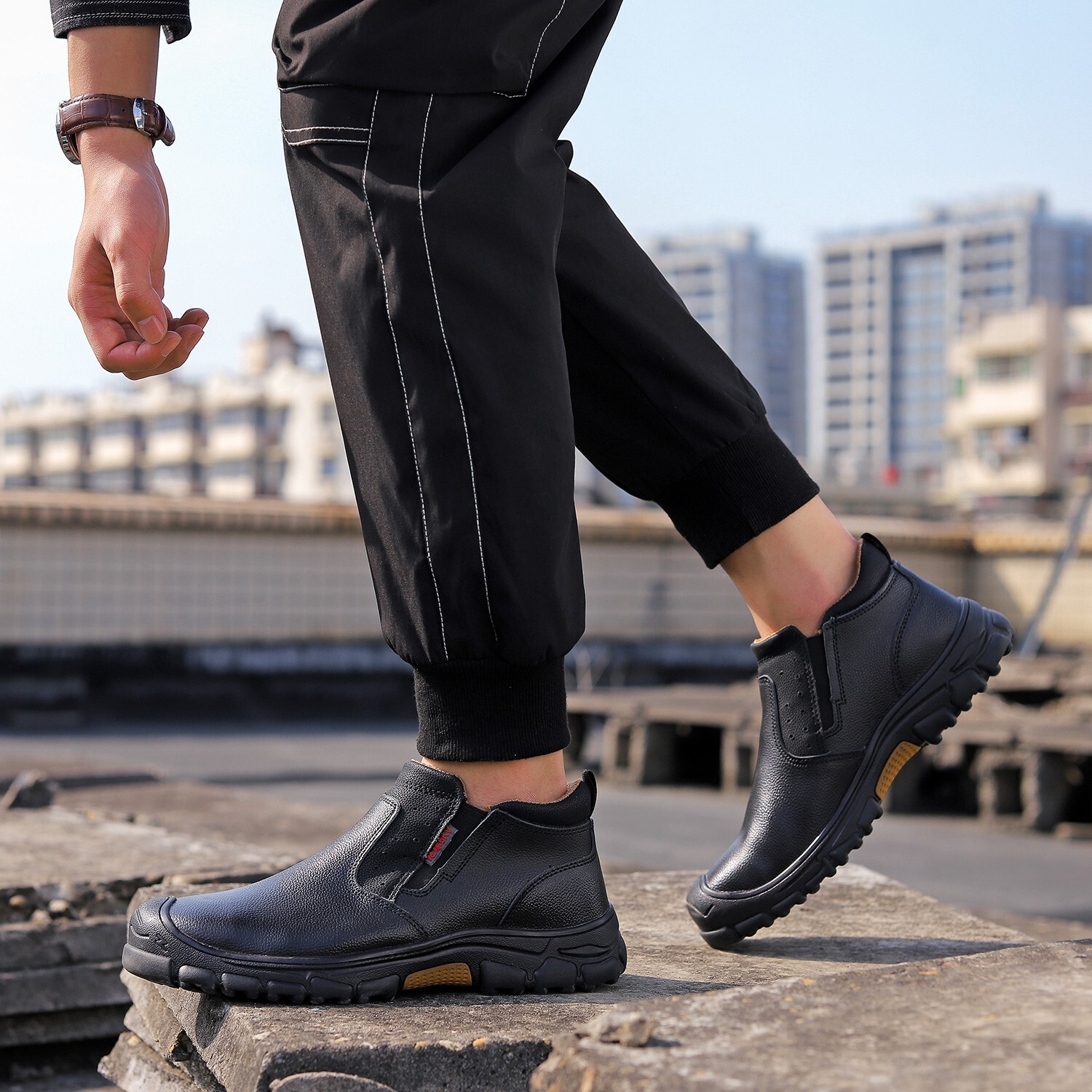 Steel toe shoes for Men New Composite toe work boot Anti-slip Welder Boots