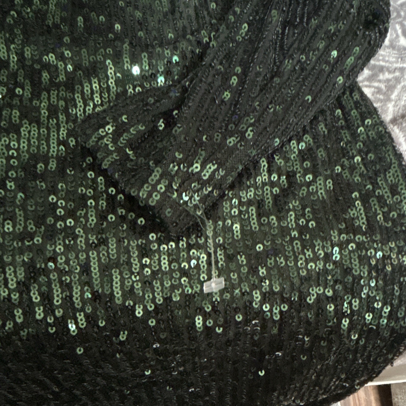 Nanette Lepore Green Sequin V-Neck 3/4 Sleeve Formal Jumpsuit Size 6