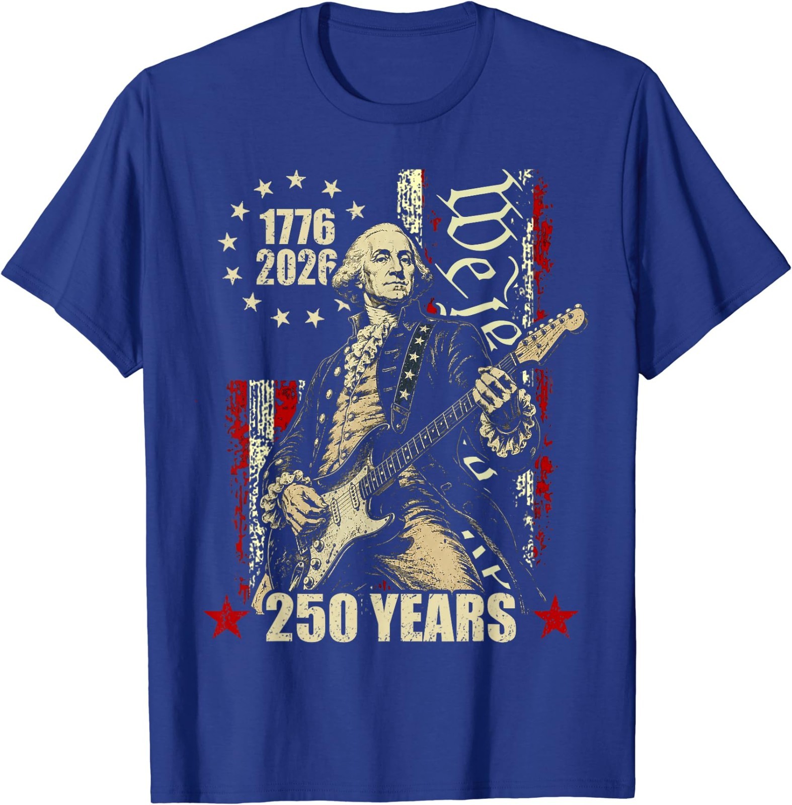 250 Years George Washington American Flag 1776-2026 July 4th T-Shirt