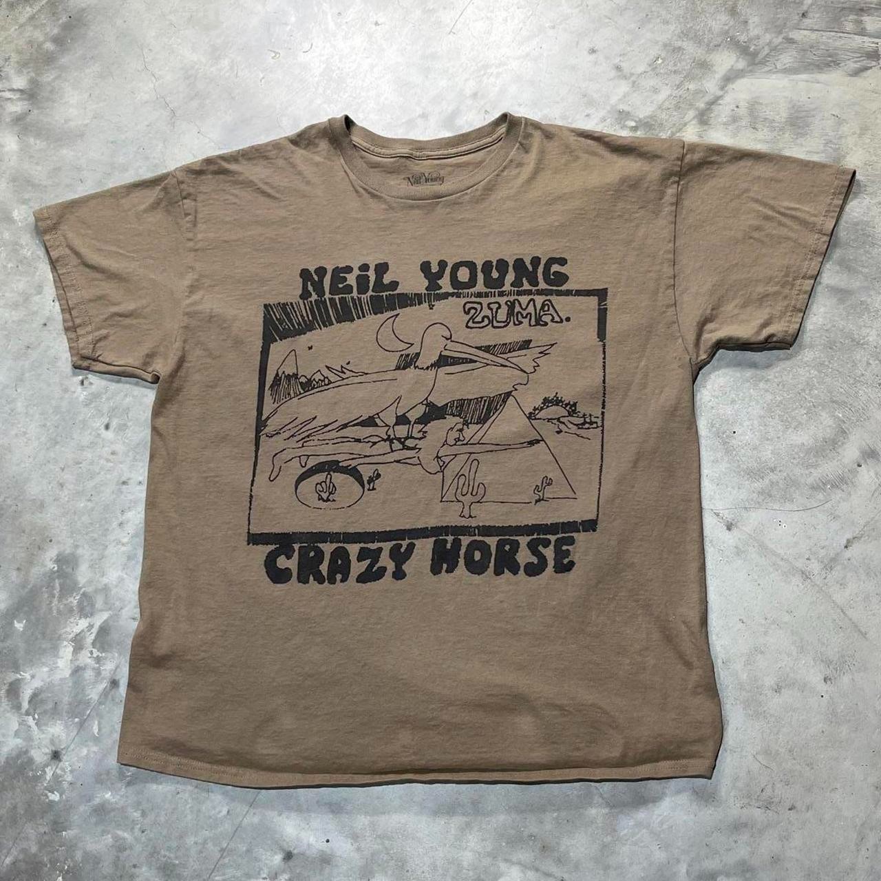 Neil Young crazy horse tour brown savana color shirt VK09151