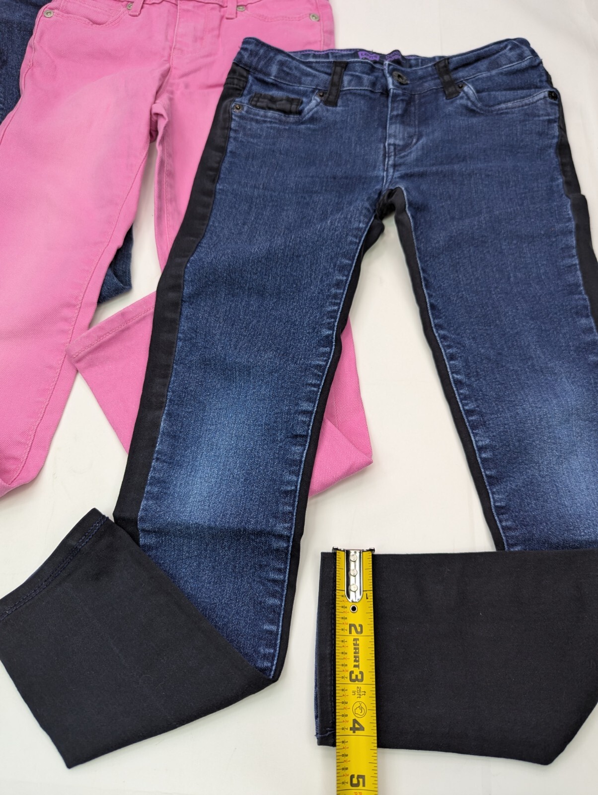 LOT x 3 = (2 x Levis) + (1 x Sonoma) Kids Jeans, Girls 7-Reg, Blue, Pink Skinny