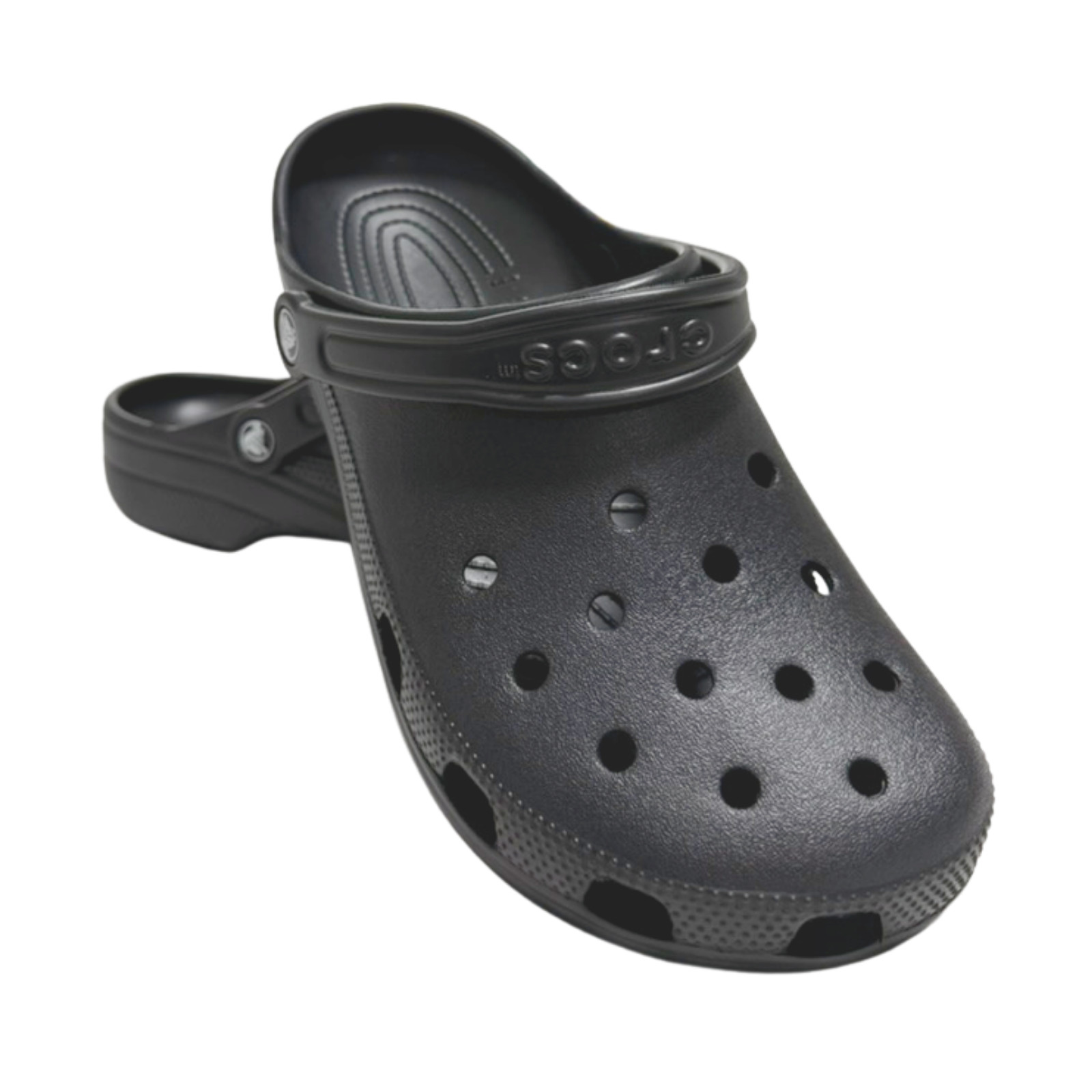 Crocs Classic Clog Unisex Black Sandals Slip-On Comfort Shoes with 4 Charms