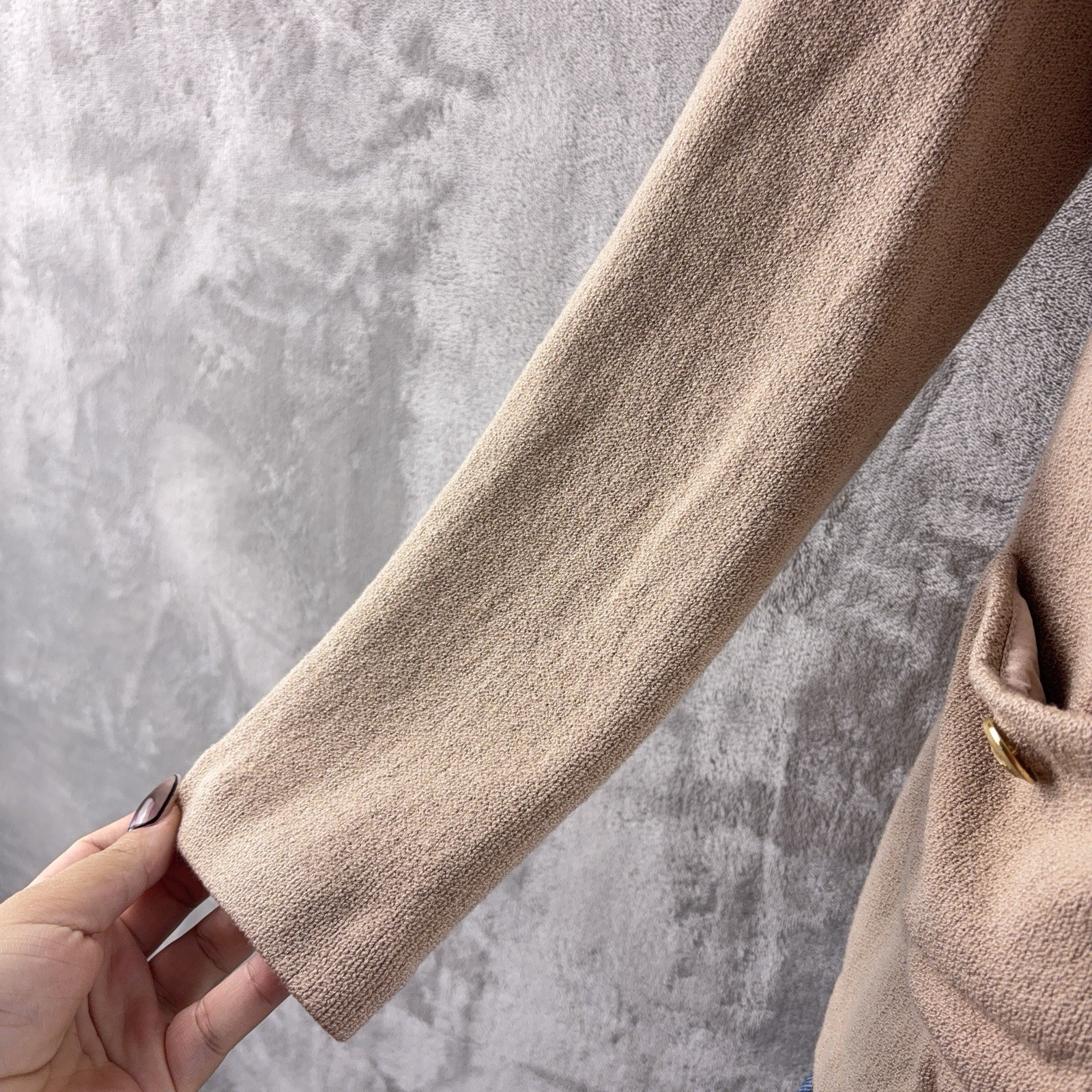 St. John Collection Jacket Womens Size Small Beige Santana Knit Gold Button