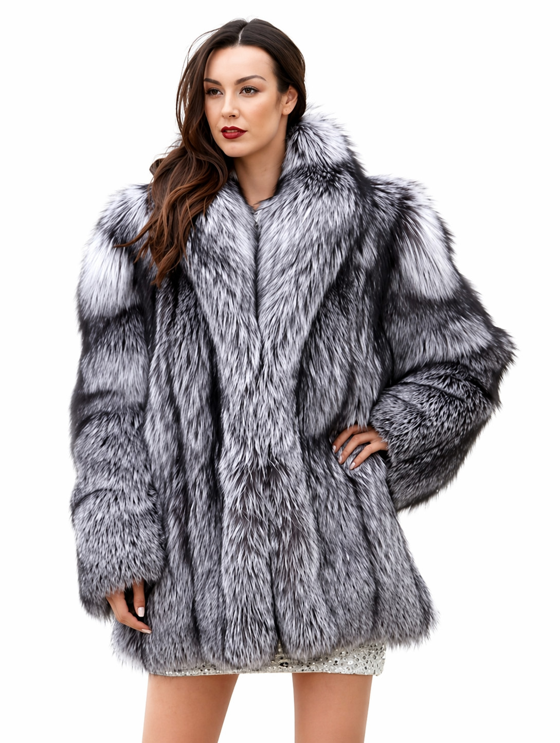 Authentic Fur Womens Coat Luxury Winter Jacket Warm Thick Soft Stroller Style