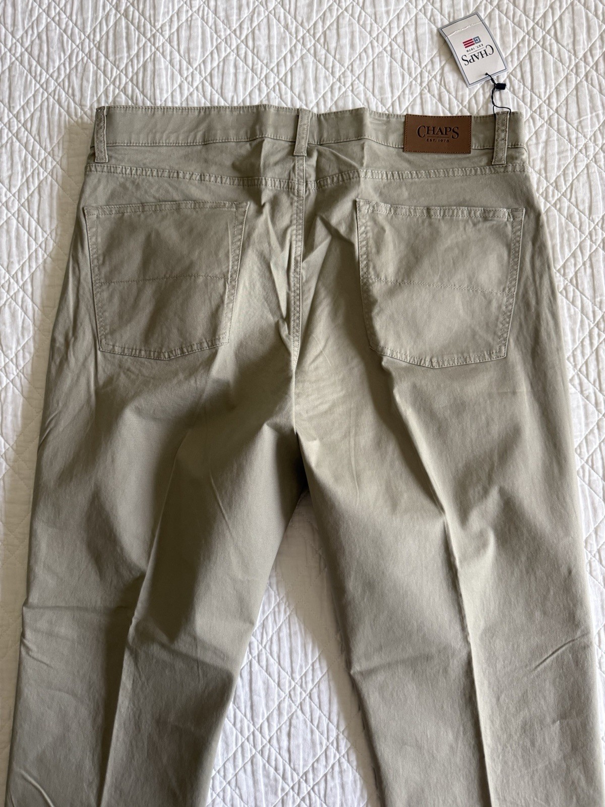 Chaps Slim Straight Fit Five Pocket Twill Pant Hampton Khaki