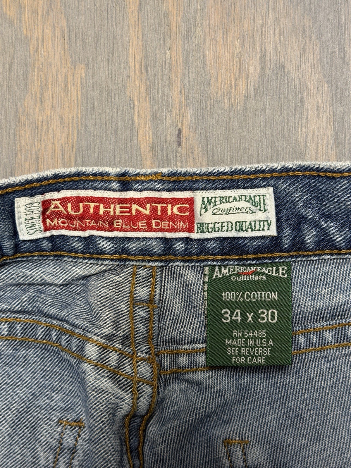 Authentic Mountain Blue Denim Vintage Carpenter Jeans American Eagle 34/30
