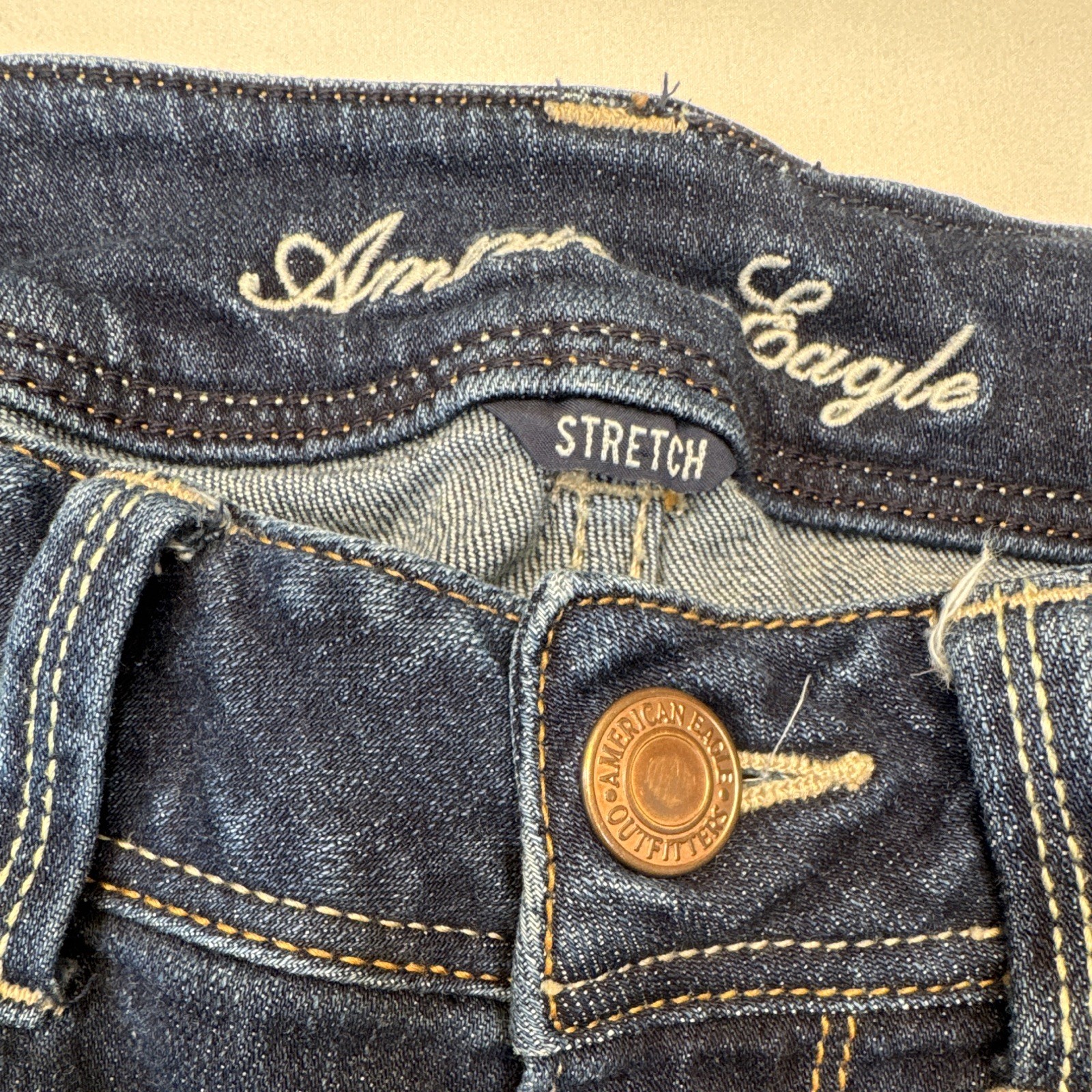 American Eagle Women’s Sz 4 Long Slim Fit Bootcut Jeans Dark Wash Stretch 2012