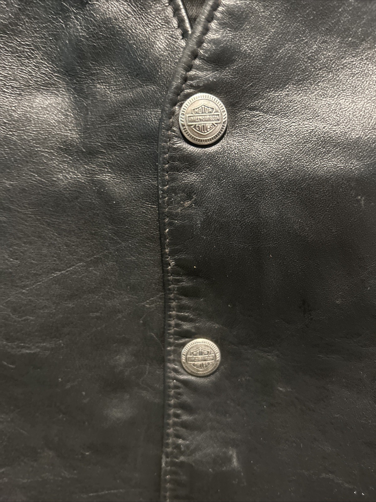 Harley Davidson Leather Vest Wings Logo Men’s M USA Vintage 80s 90s