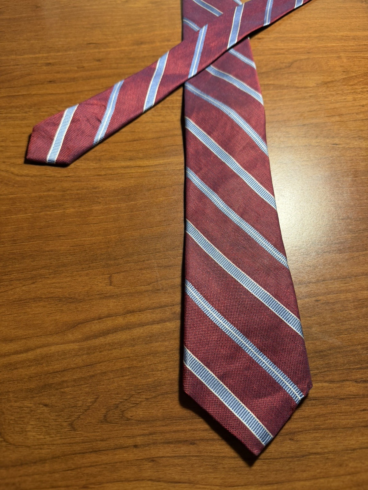 Cremieux Neck Tie Linen Silk Red/Blue Tie