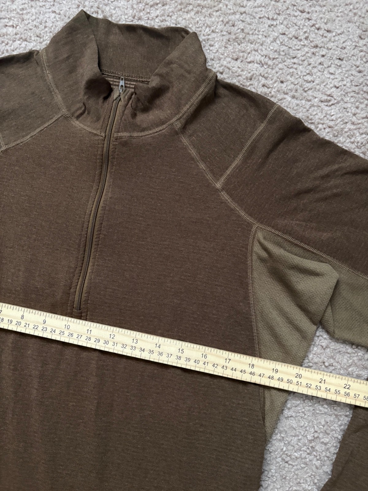 Beyond Clothing Systems men’s Brown 1/4 Zip CC1 Pullover Base layer L Long USA