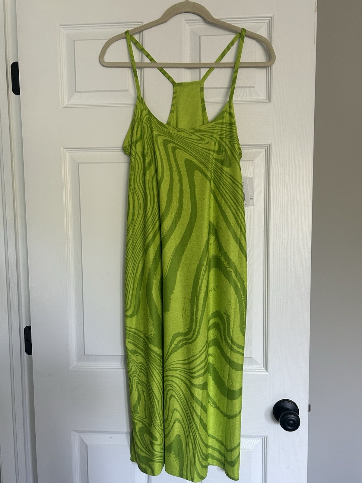 Beyond Yoga Green Marbled Racerback Spaghetti Strap Dress – Size S; NWT