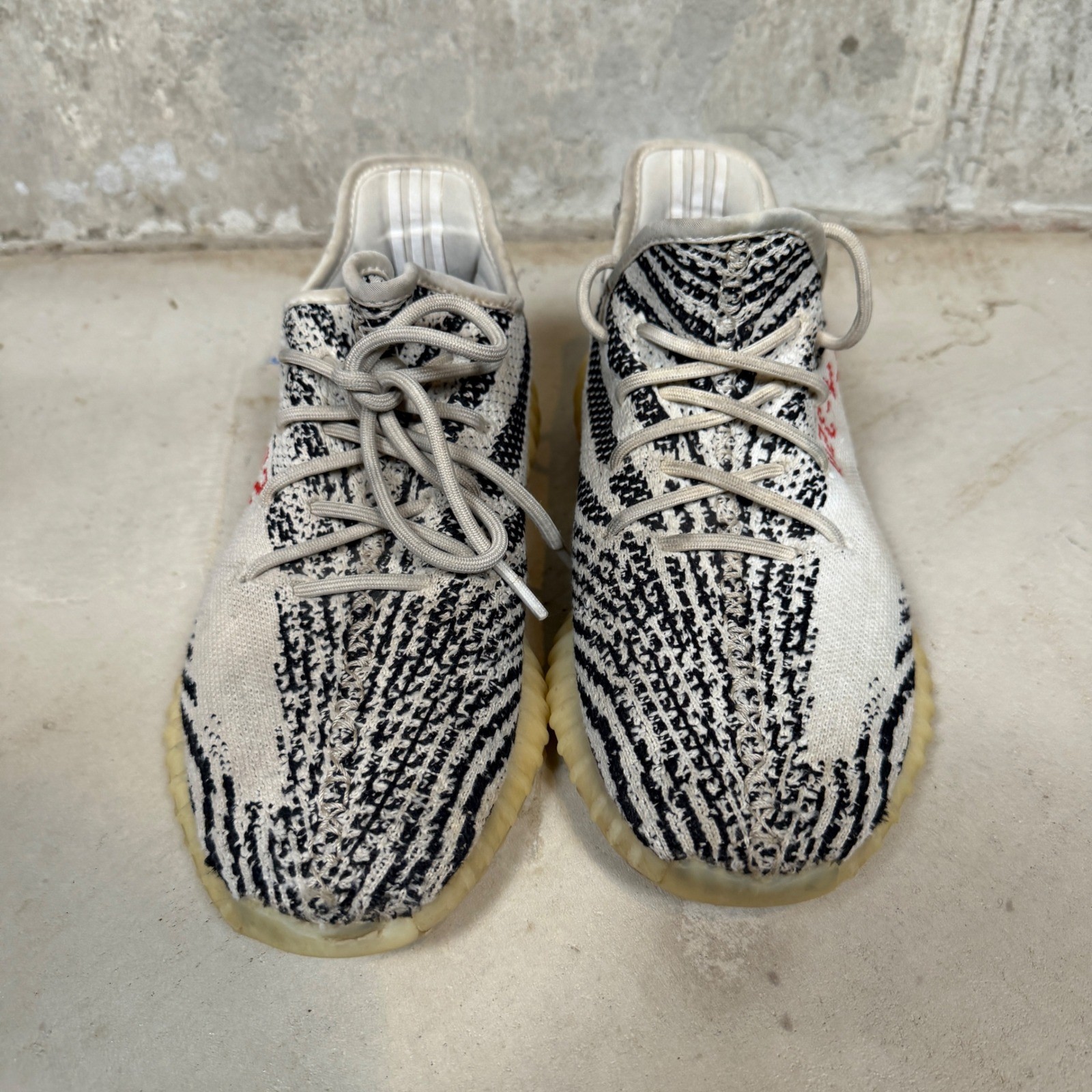 Adidas Yeezy Boost 350 V2 Zebra White Black Red CP9654 Mens 9.5