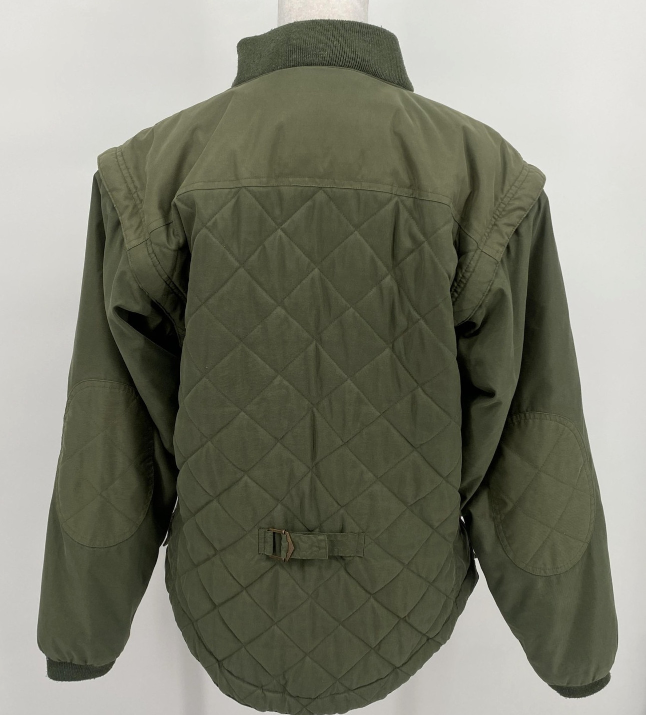 Mountain Horse Quilted Jacket Womens Medium Green Detachable Sleeves Equestrian