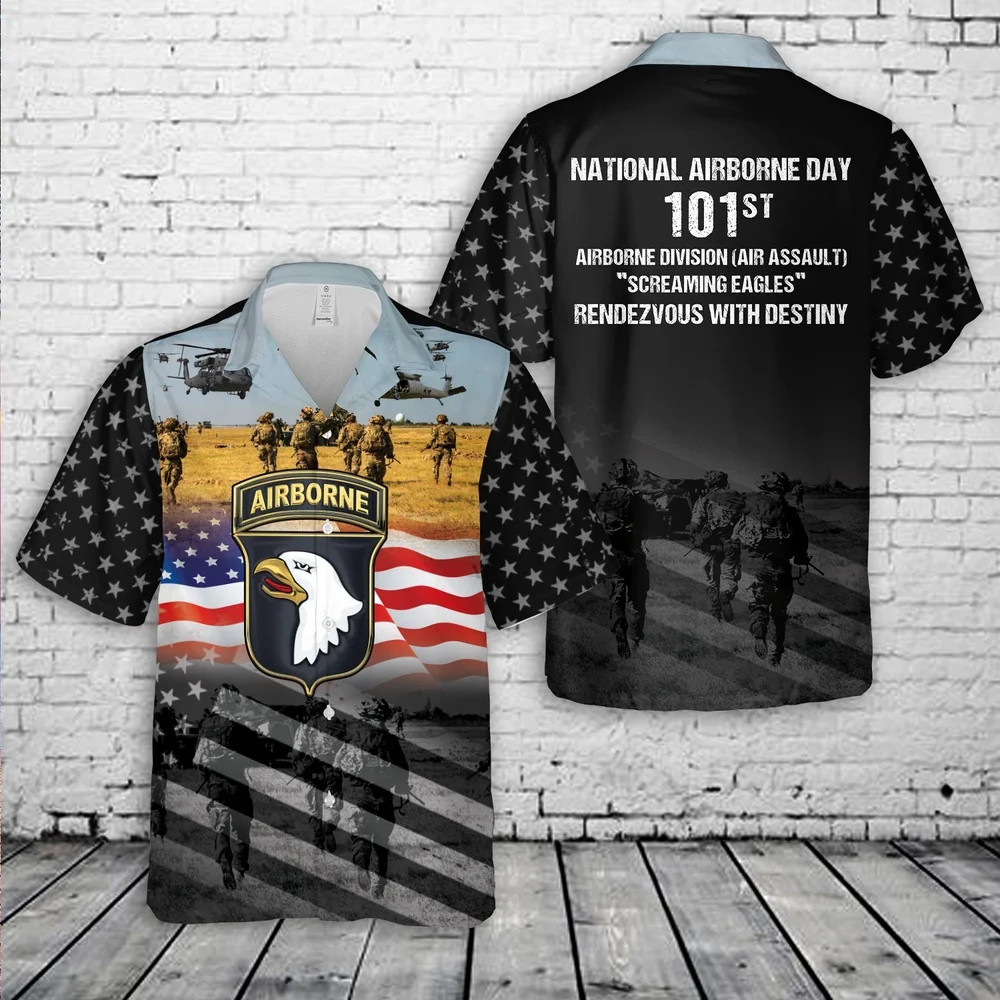 US Army National Airbone Day 101st Airborne Division Hawaiian Shirt