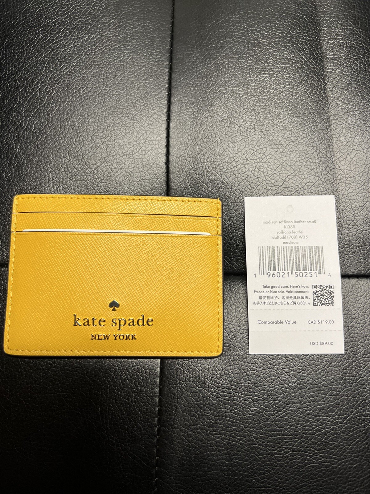 BRAND NEW! Kate Spade Daffodil Madison Small Slim Card Holder KI368 Retail $89