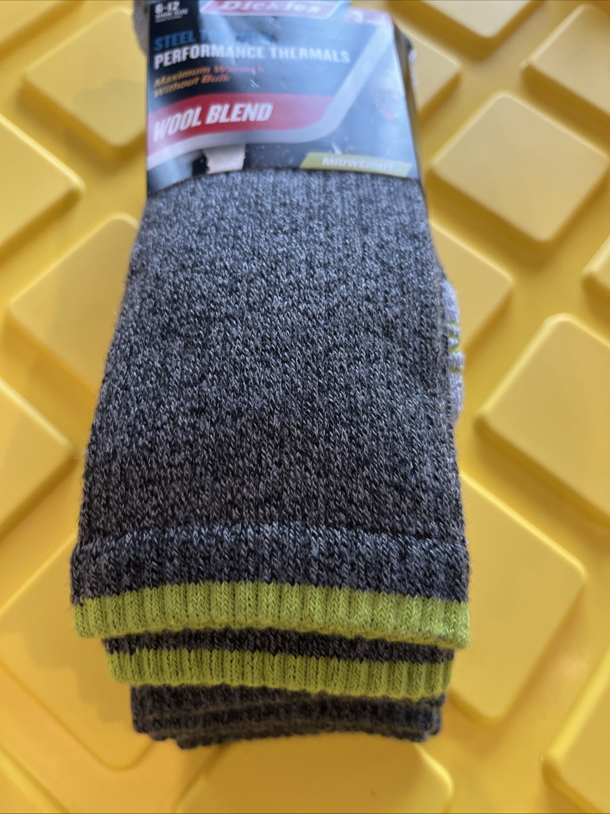 3 Pairs Dickies Steel Toe Crew Performance Thermals Wool Blend Midweight Socks