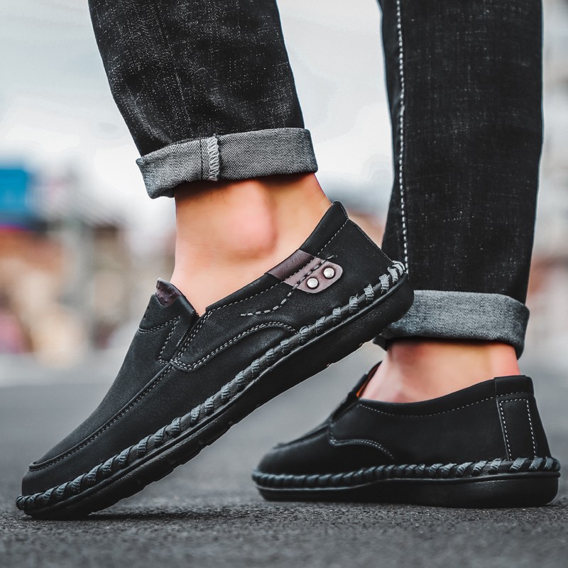 Men’s Handmade Loafers Synthetic Leather Slip-On Driving Casual Wear EU40-48