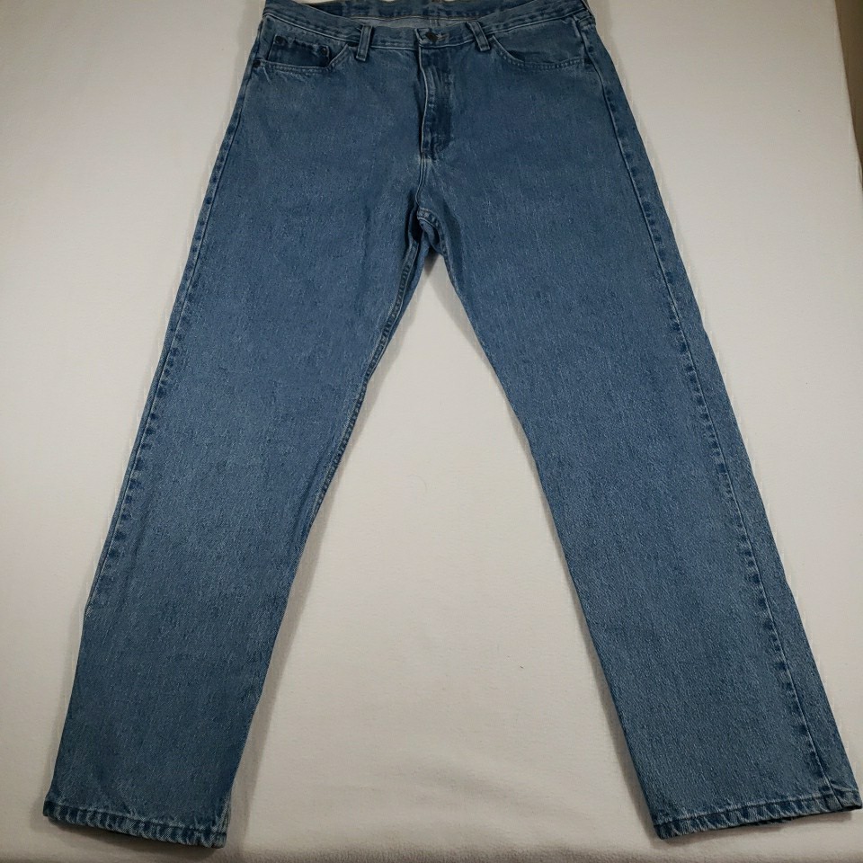 Wrangler Jeans Mens 36×32* Blue Straight Leg Denim Western Workwear