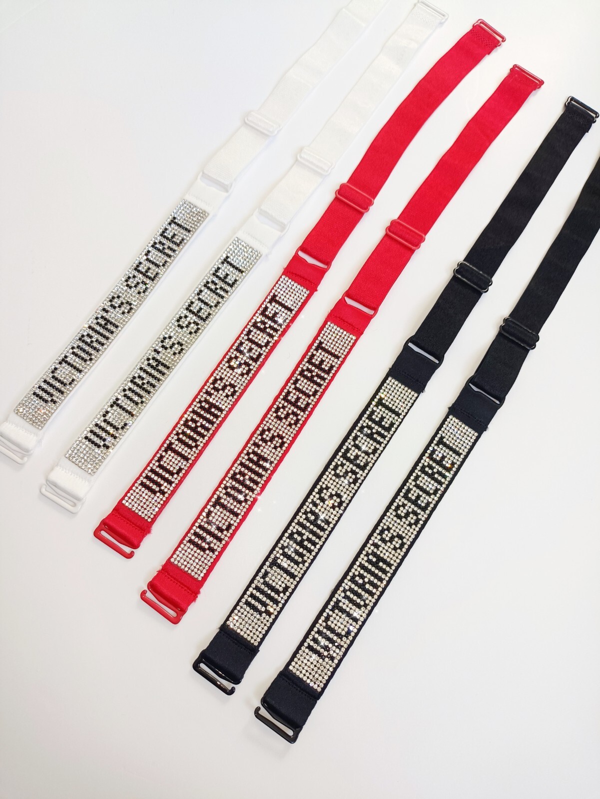 Black or White or Red or Pink/Bra Straps/1pair/Adjustable Diamond/shine strap