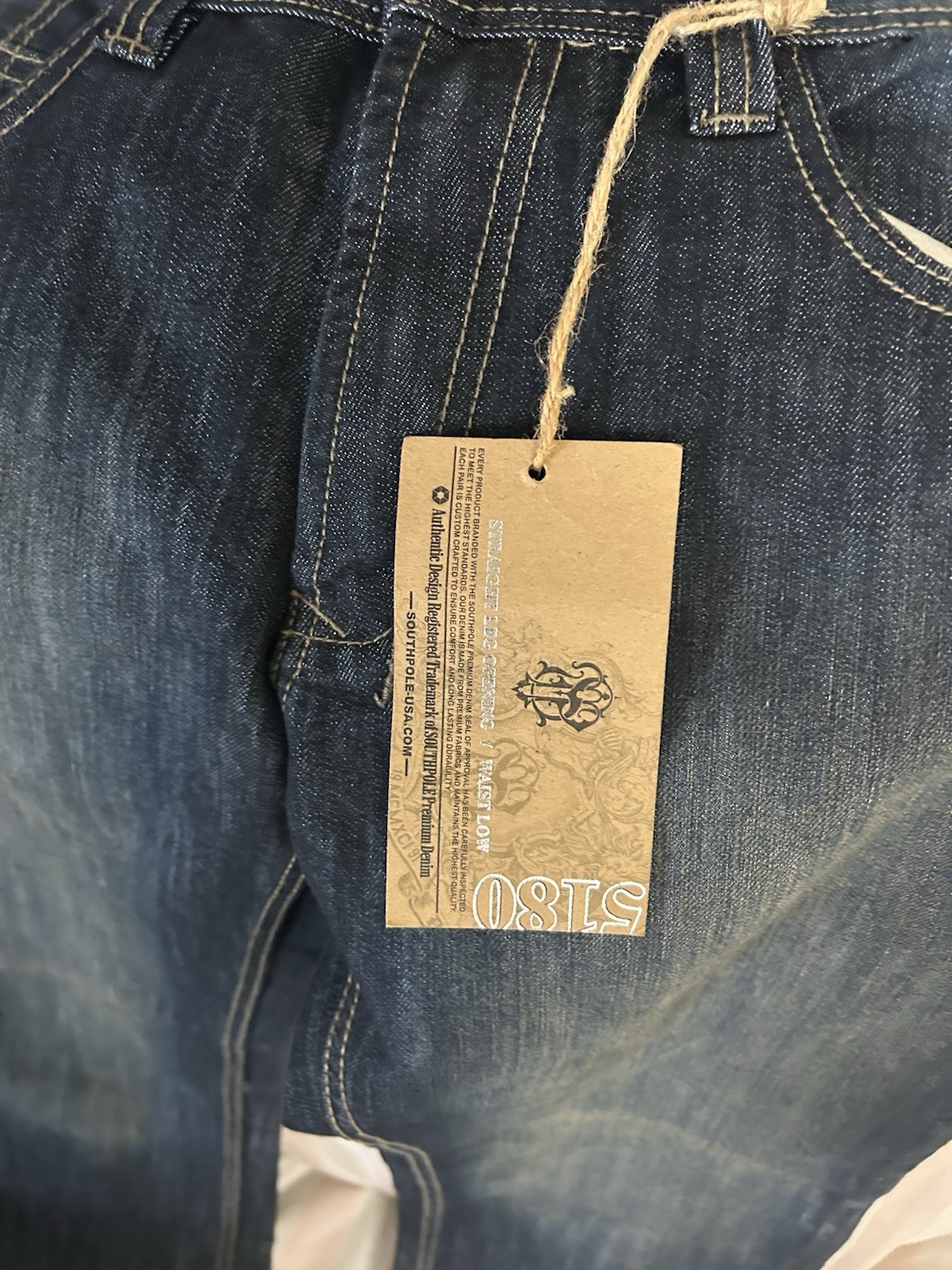 South Pole Jeans Mens Black Loose Straight Leg Opening Waist Low 29 30