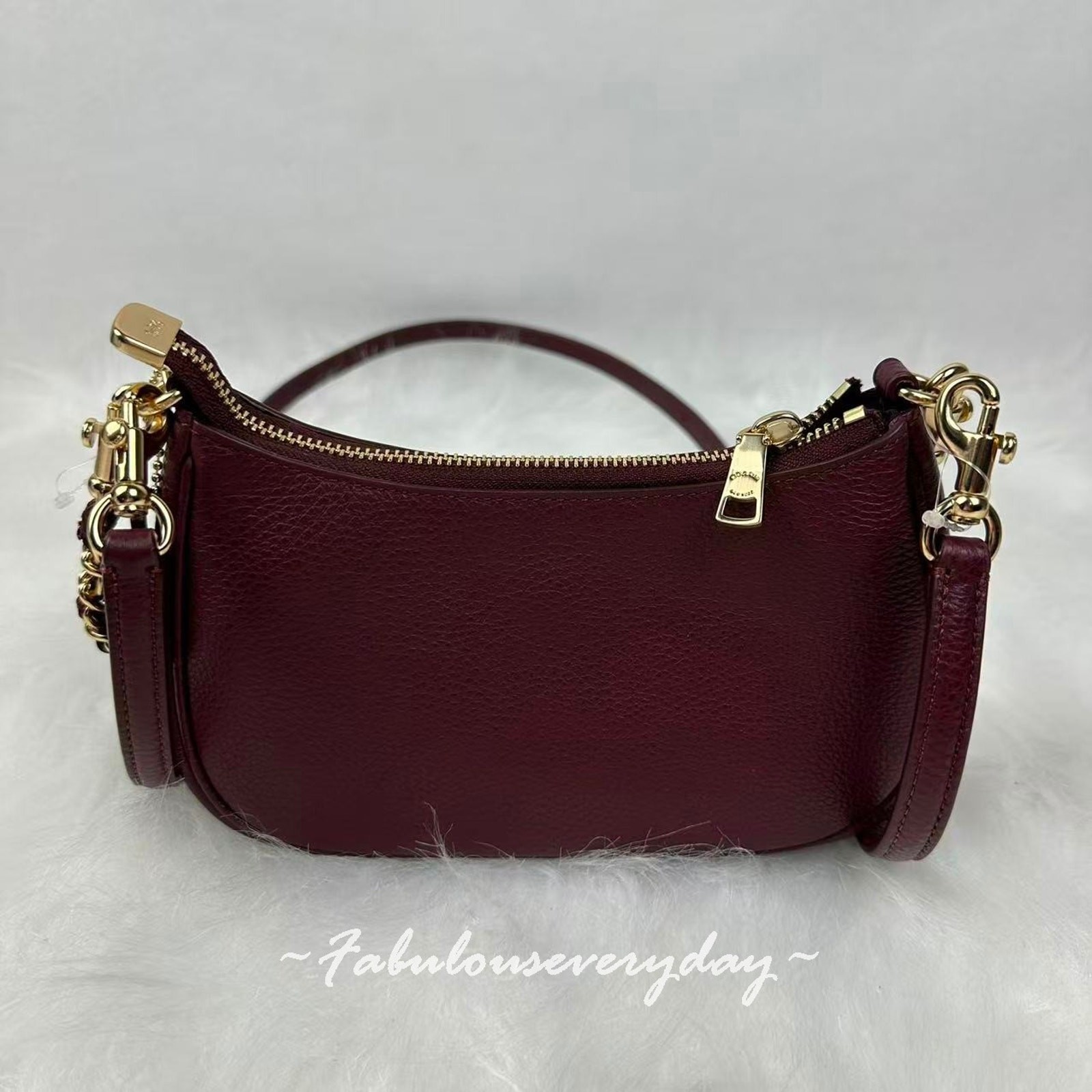 Coach Teri Mini Crossbody Bag With Crystals In Leather/Gold/Dark Wine CCE43 NWT
