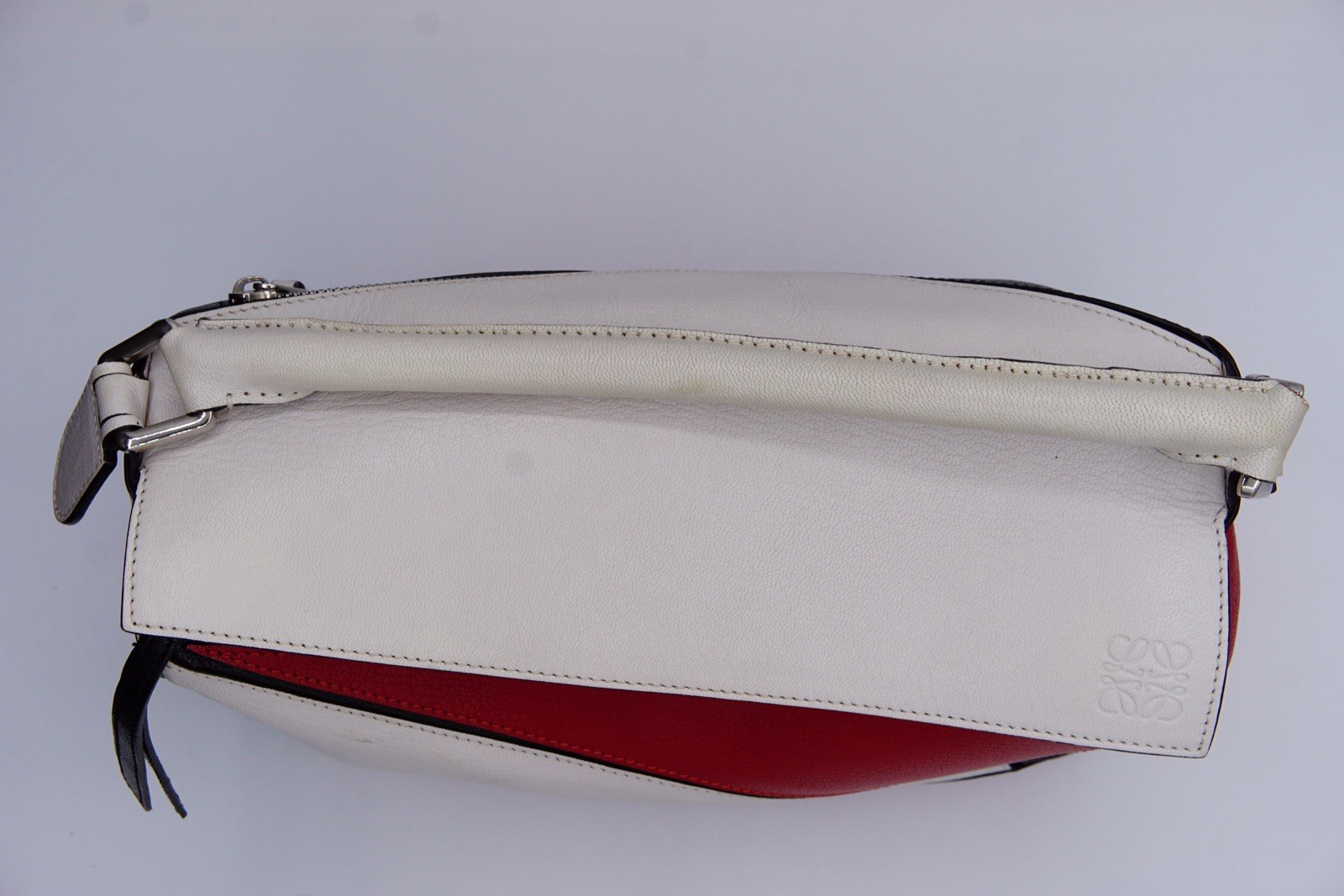 Authentic Loewe Puzzle Bag Small Leather White Red Black Crossbody Shoulder Bag