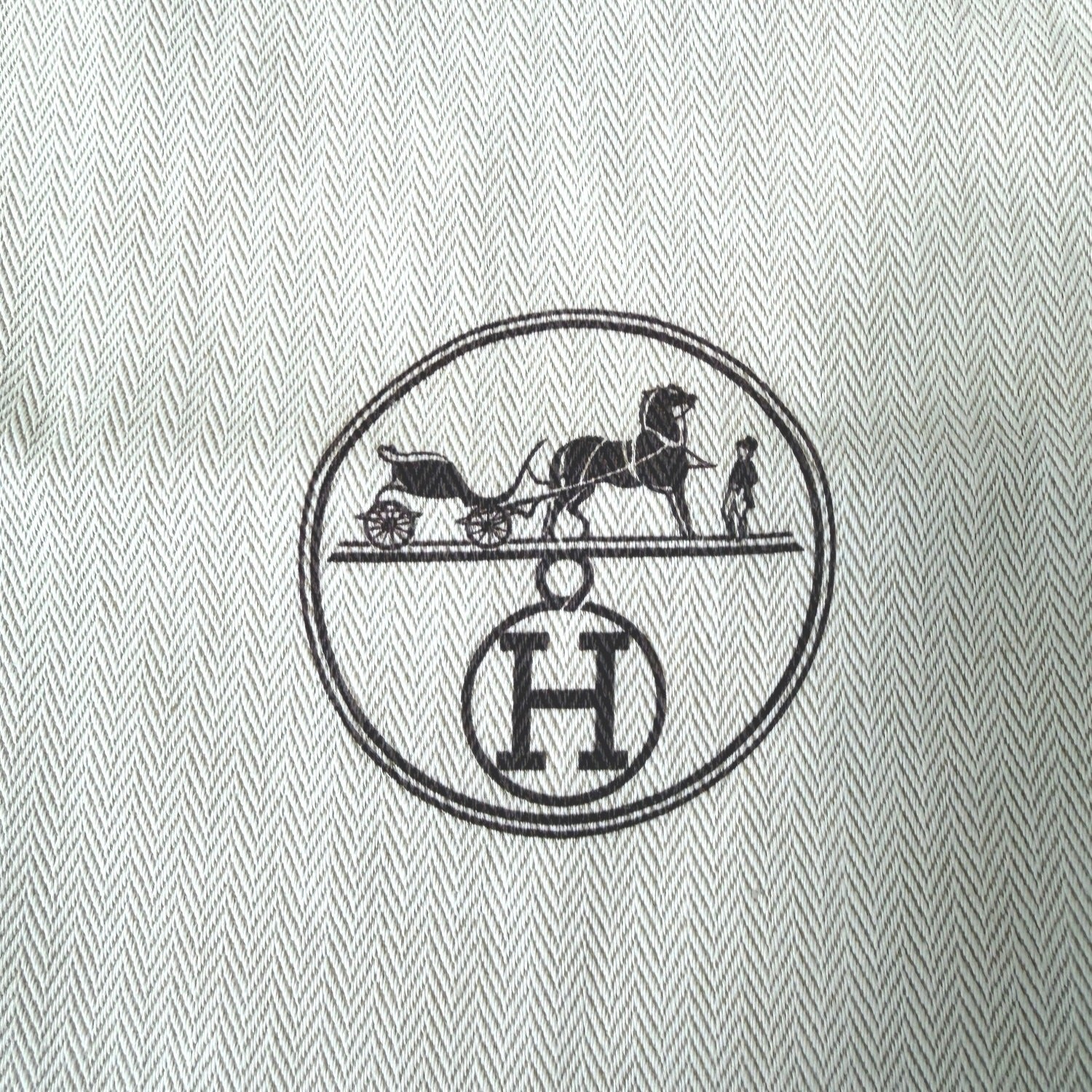 Authentic Hermes France Dust Bag Storage Gift Cream/Brown- 8.75″x15″
