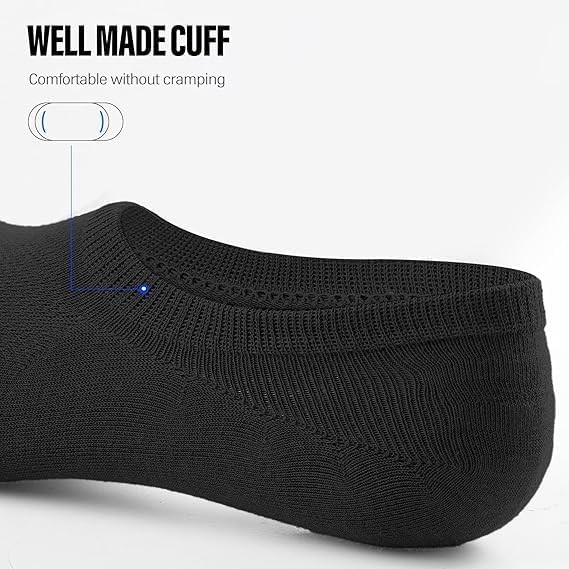 Mens No Show Socks Cotton Thin High Elasticity Low Cut Ankle Socks 6 Pairs