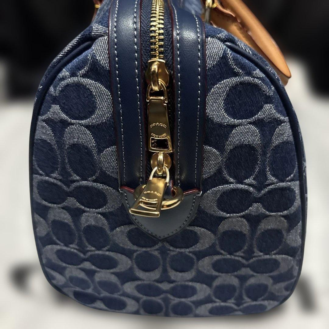 COACH Rowan Large Satchel Signature Denim Leather Crossbody Bag CY699 NEW NWT