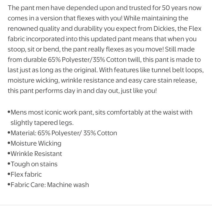 Dickies Men’s 874 Pants Classic Original Fit Work Uniform Straight Leg Sz 44×32