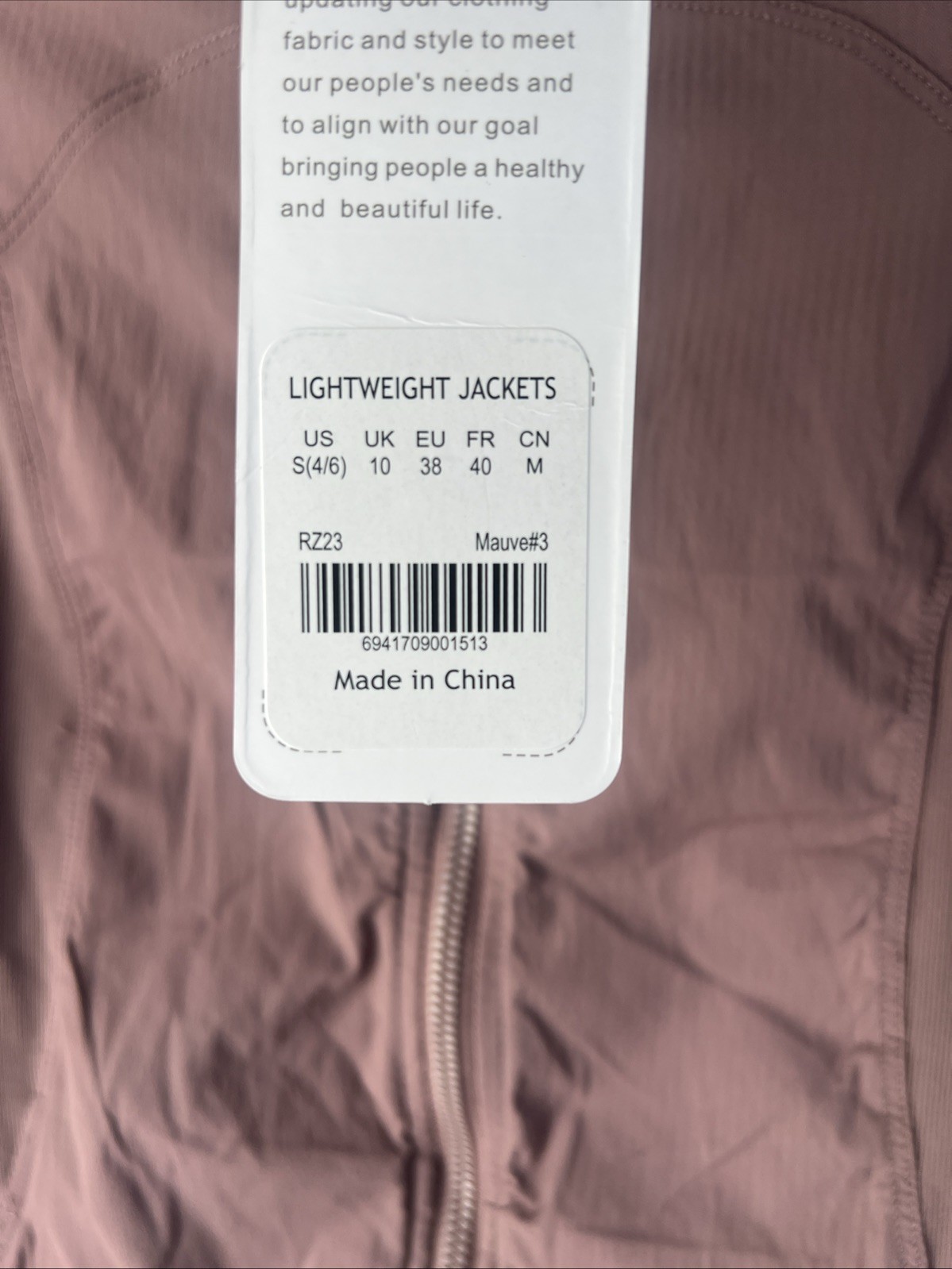 CRZ YOGA Women’s Lightweight Breathable Athletic Jacket, Small Mauve Hooded