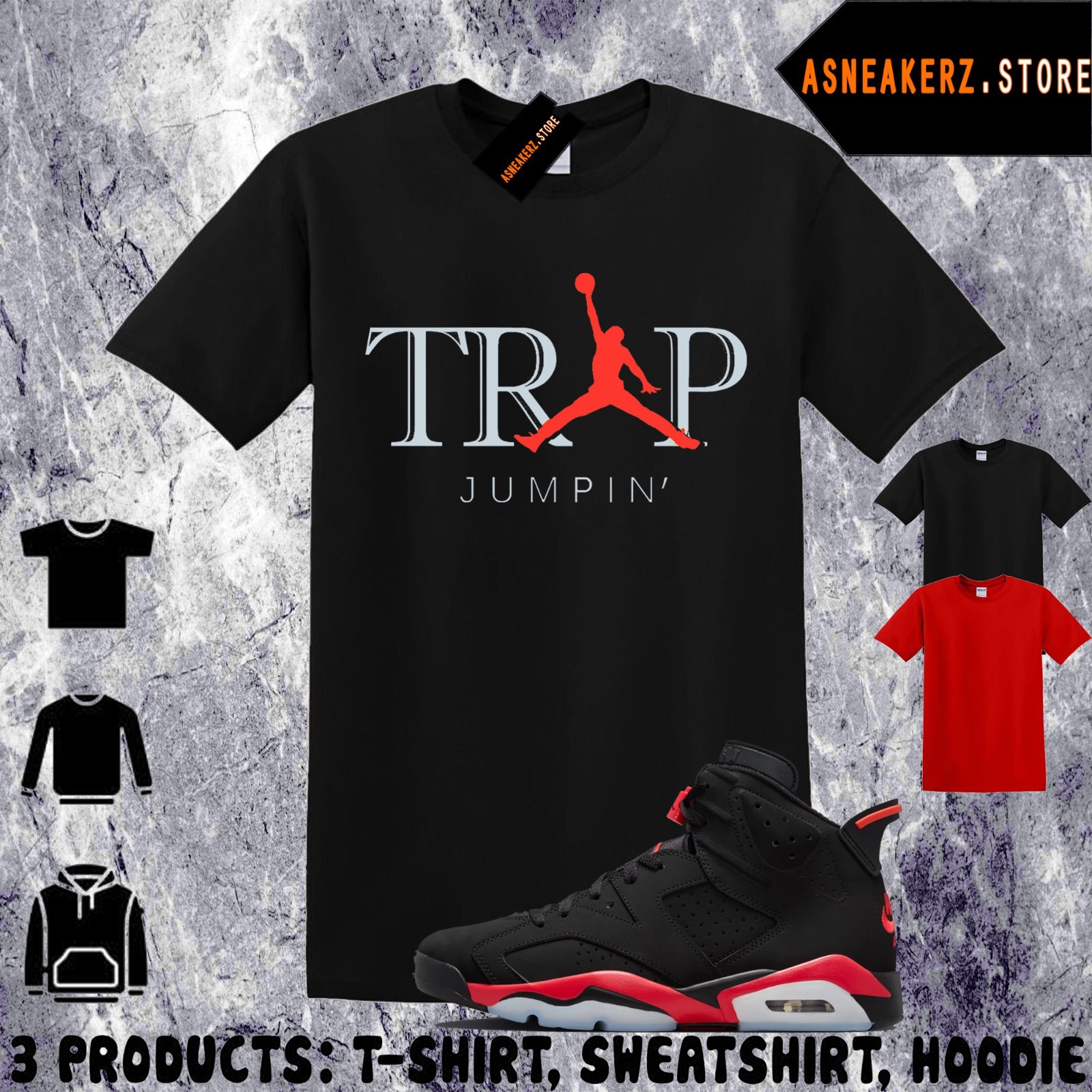 Shirt Matching AJ 6 Infrared Salesman 2026 Match Sneaker Jumpman Trap 6s T-Shirt