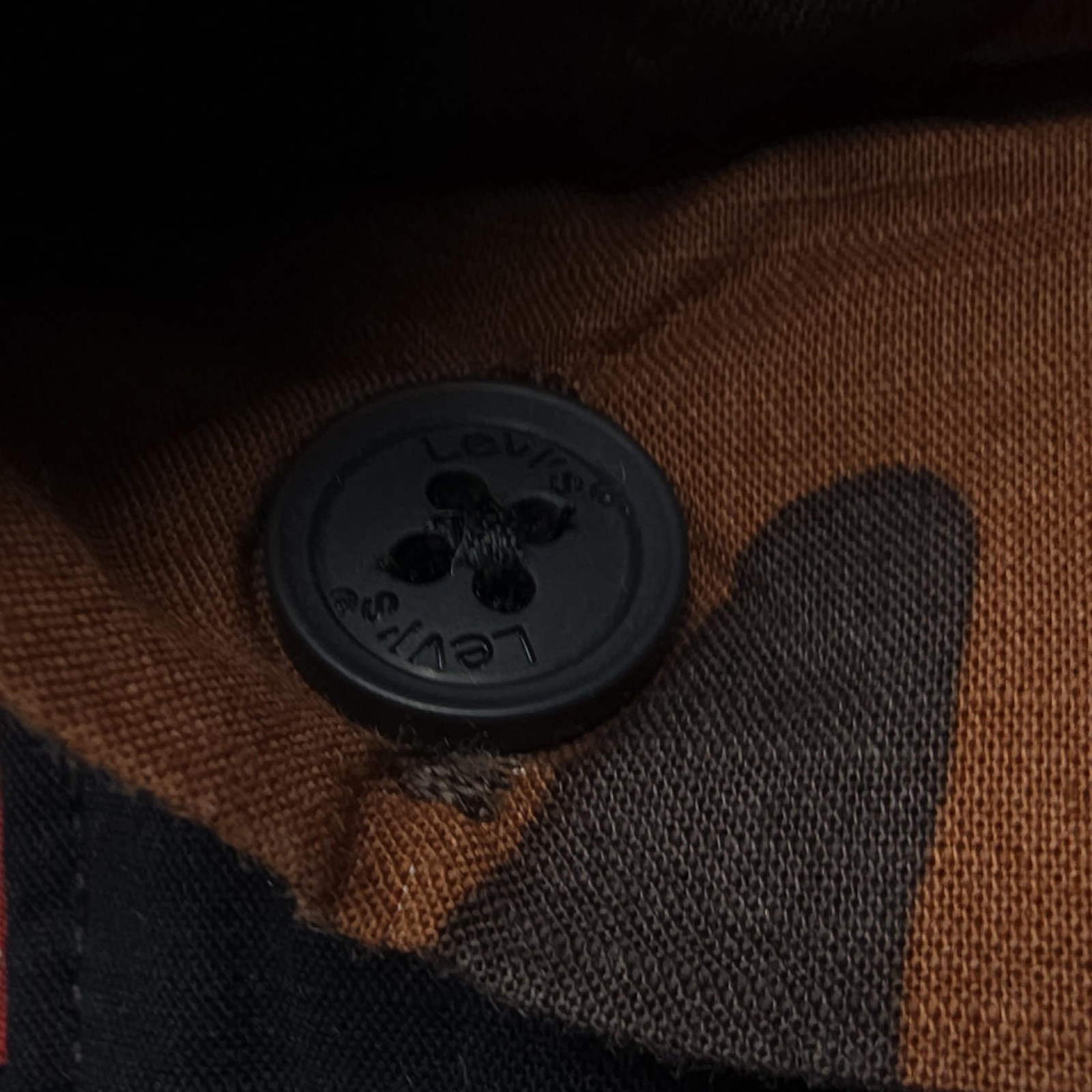 Levis Mens Shirt Large Brown Black Camo Casual Workwear Hide Hunt Outdoors Camp