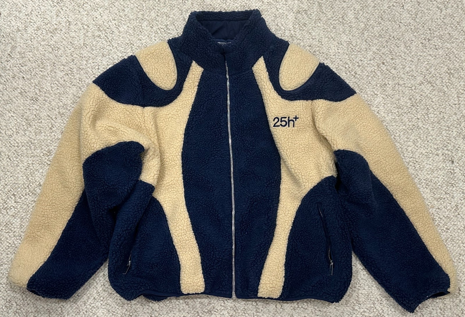 Night Lab 25h+ Men’s M Colorblock Full Zip Jacket w/ Pockets Blue Beige