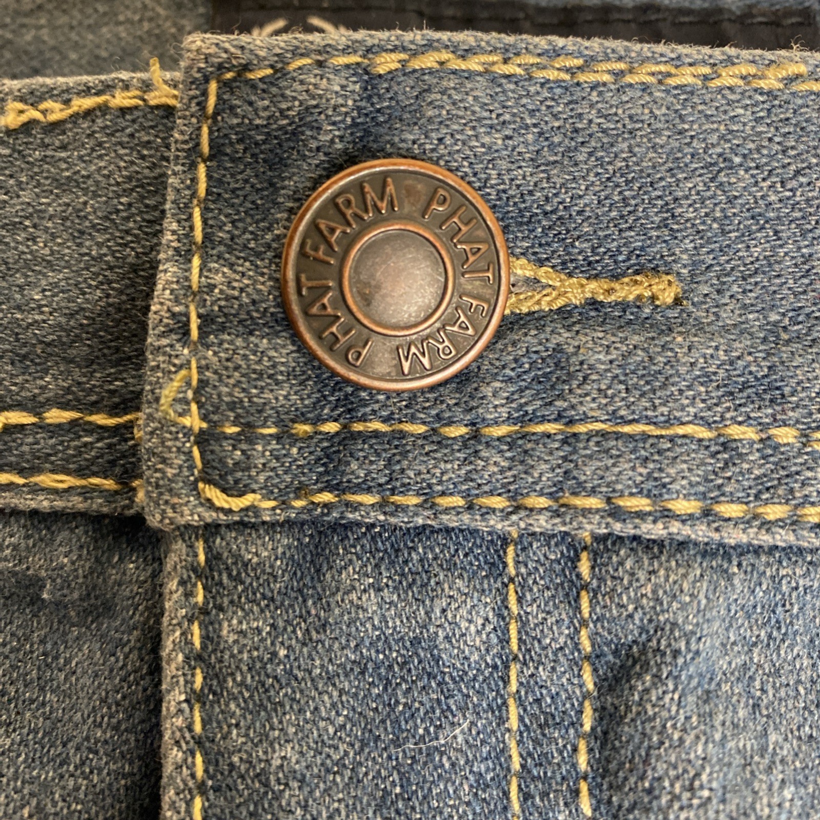 VTG. 90’s PHAT FARM Distressed Jeans Mens 38×30 Street Wear Grunge Hip Hop