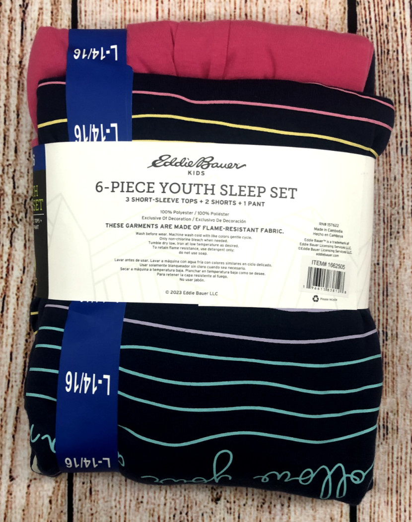 Eddie Bauer Kids L 14/16 Comfy 6-Piece Pajama Set