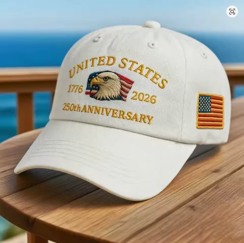 US 250th Anniversary Embroidered Eagle Sports Sun Hat American Flag Baseball Cap