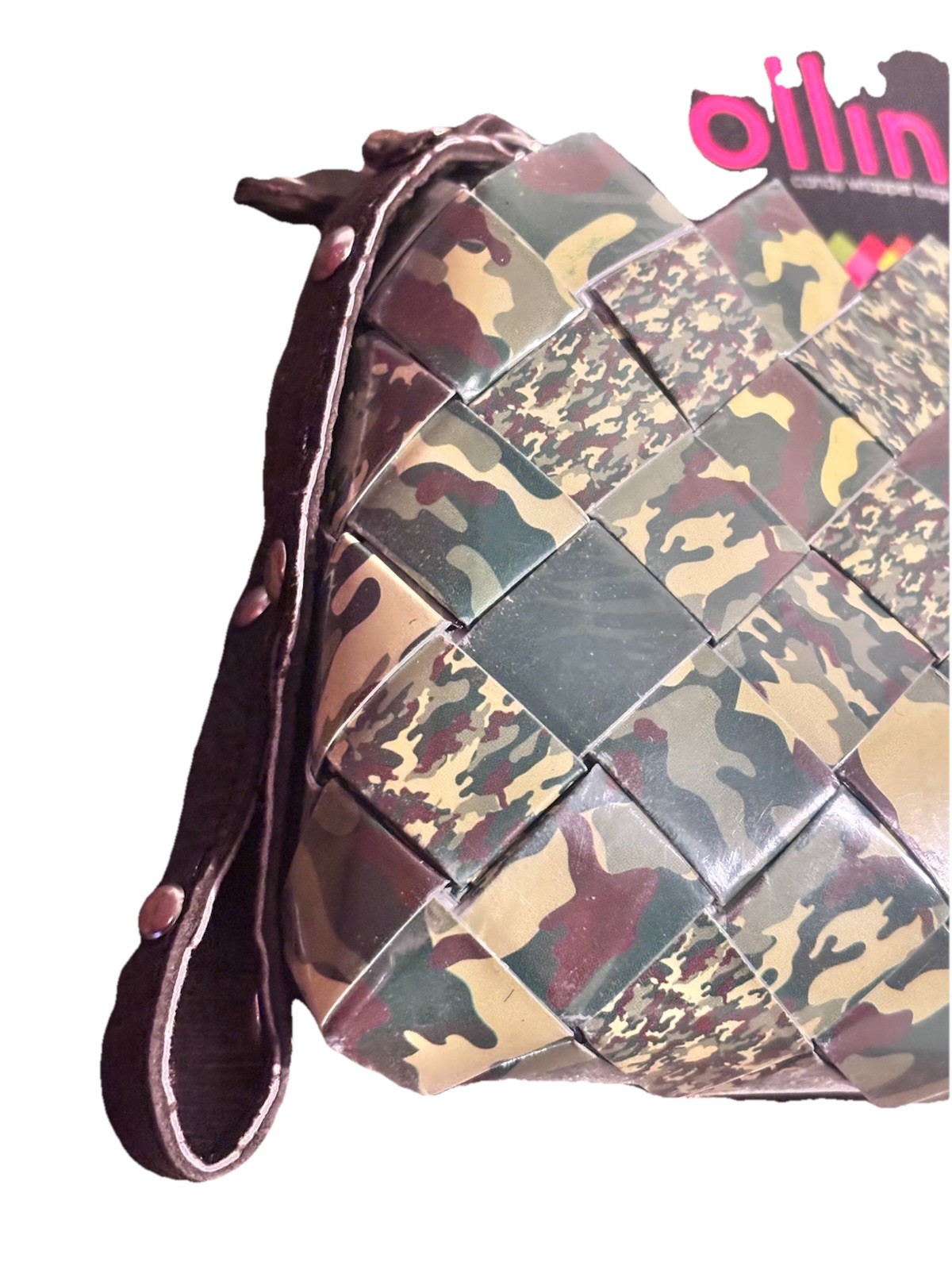 Nahui Ollin Candy Wrapper Clutch Camo Camouflage Wristlet Bag