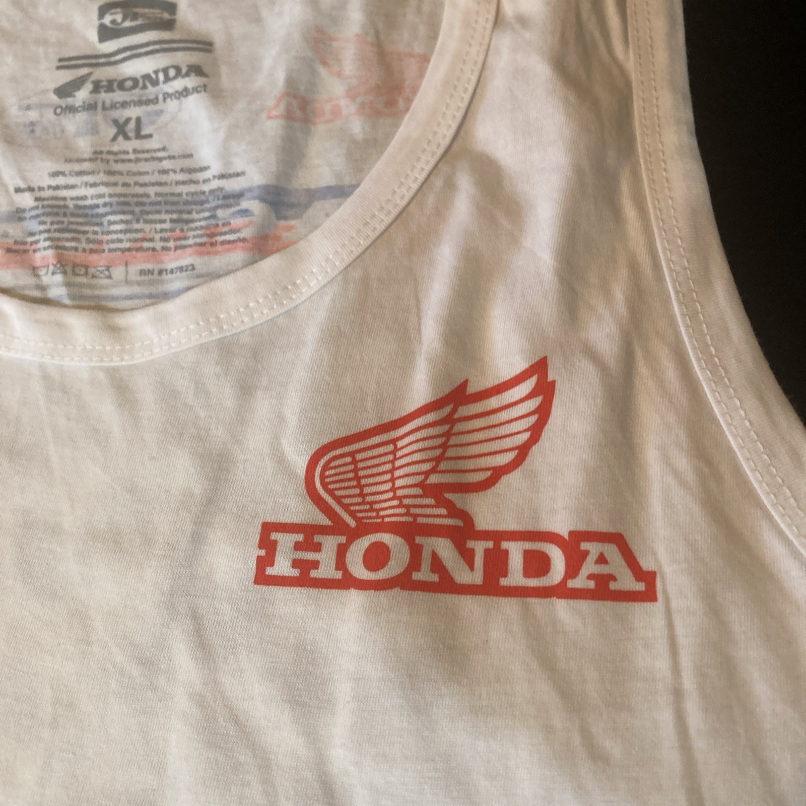 Honda Racing Team, HRC JT Racing Tank Top Shirt – Men’s LARGE – WHITE