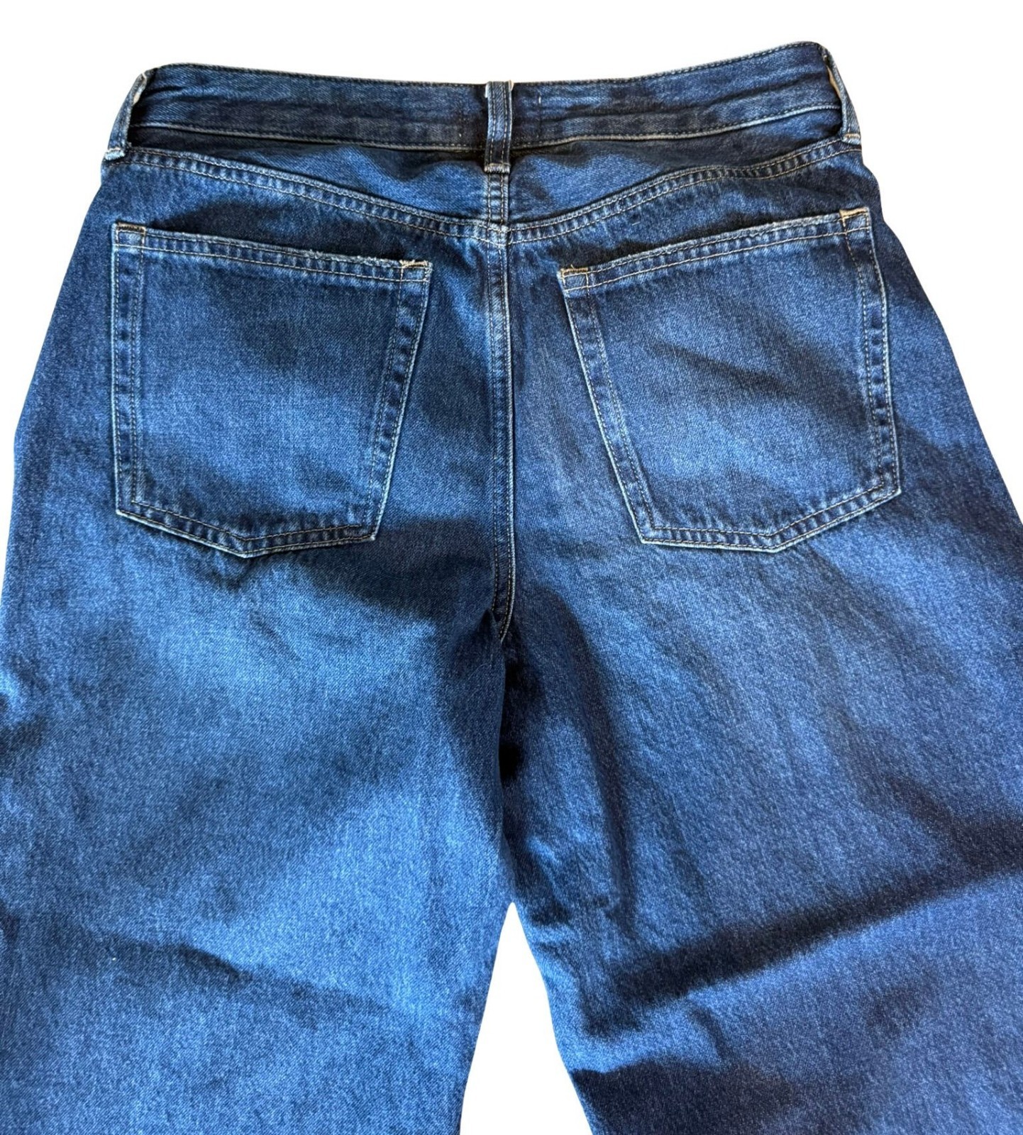 Everlane 27 Regular Organic Cotton Barrel Leg Jeans Dark Wash High Rise Wide Leg