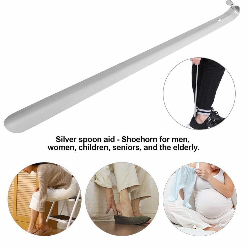 2Pcs Extra Long Handle Shoe Horn Stainless Steel Metal Shoes Remover Shoehorn US