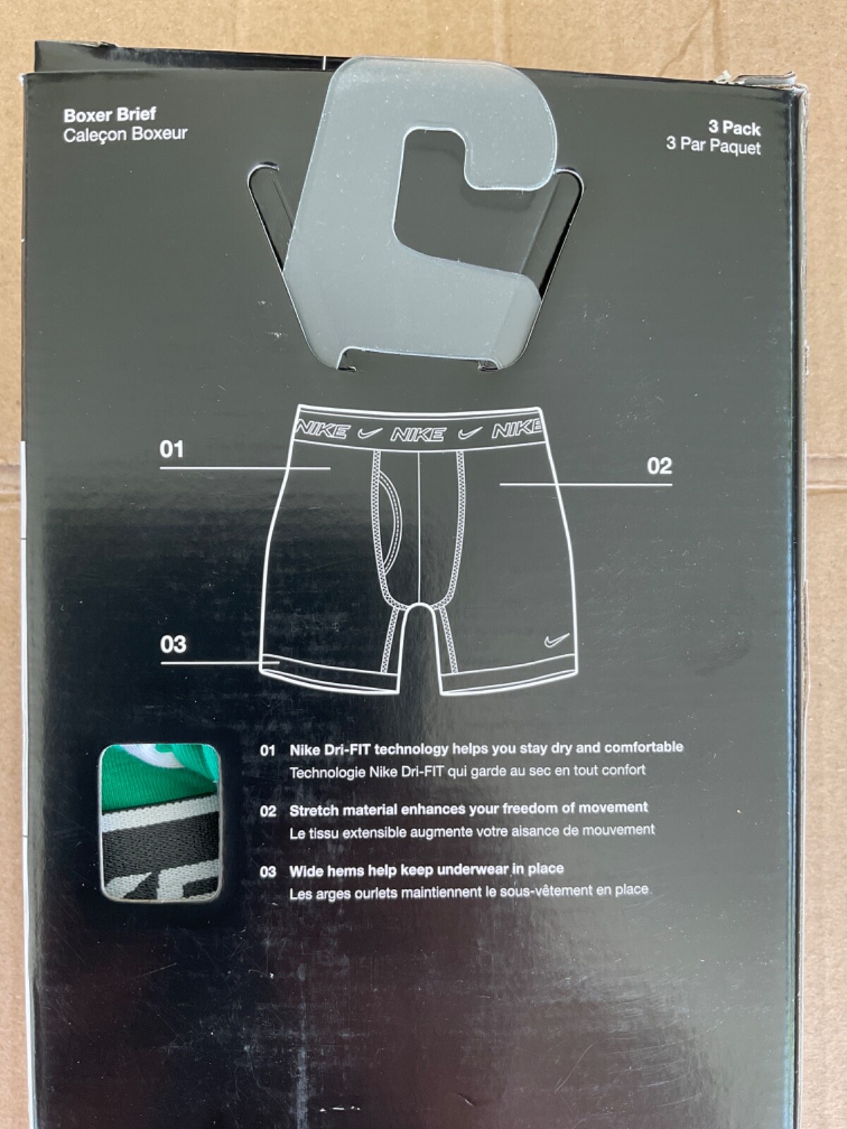Nike Essential Cotton Stretch 3-Pack Boxer Brief Dri New Various Color Blue Pink