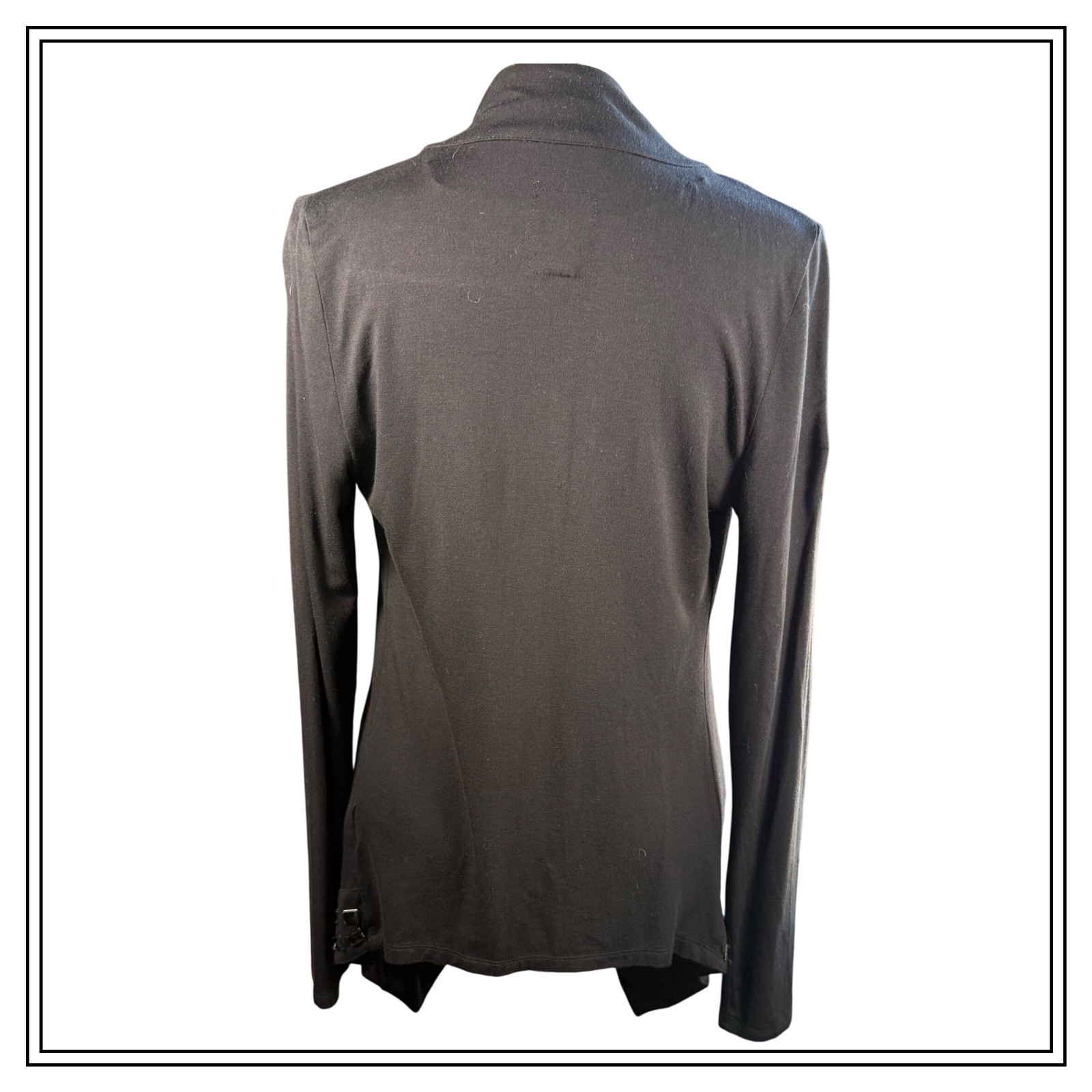 Guess Los Angeles Black Embellished Open Front Cardigan Sweater Size Mei