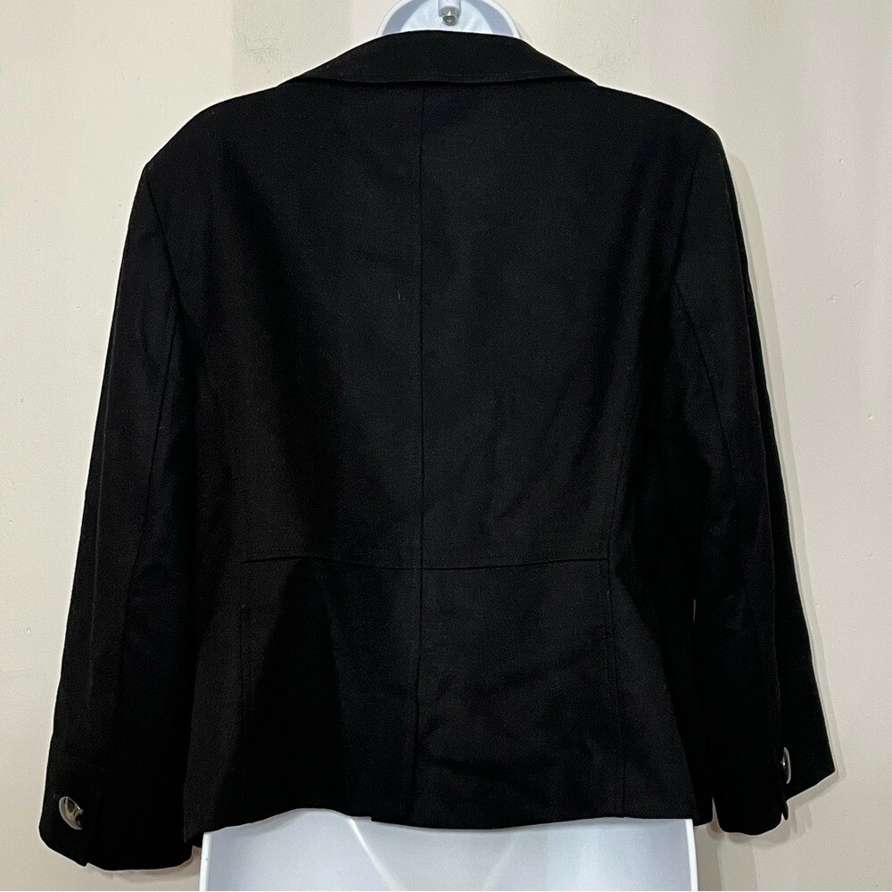 Talbots Blazer Vintage Stretch Fabric Made in Italy Black Wool Blend Women’s 12